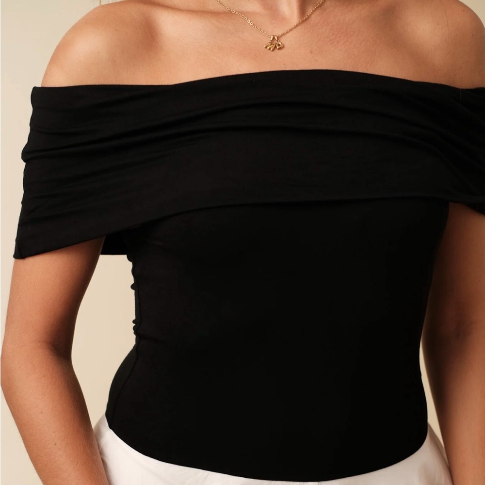 Zara Black Off-Shoulder Bodysuit